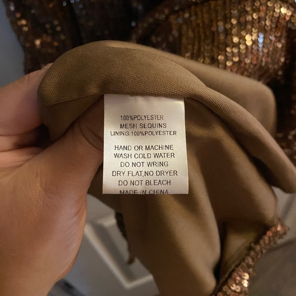 Fashion Nova - brown sequin midi dress - Picture 4 of 5